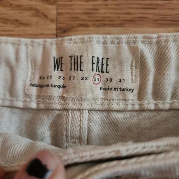 EUC We The Free/ Free People Beige Button-Up Denim Skirt, Size 29 - Picture 5 of 6